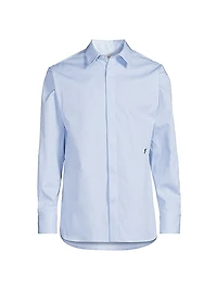 Pinstriped Cotton Button-Front Shirt