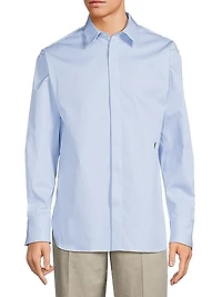 Pinstriped Cotton Button-Front Shirt