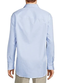 Pinstriped Cotton Button-Front Shirt