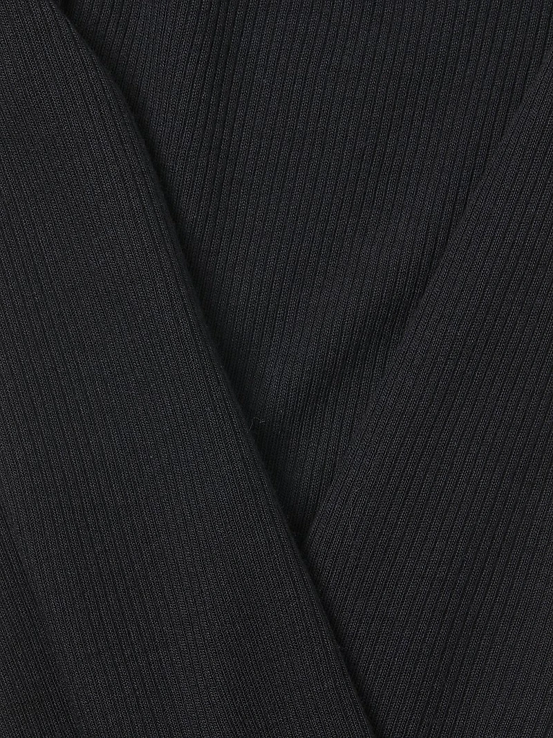 Rib-Knit Cotton-Blend Scoopneck Tank Top