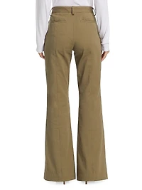 Cotton-Blend Twill Flare Pants