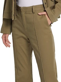 Cotton-Blend Twill Flare Pants