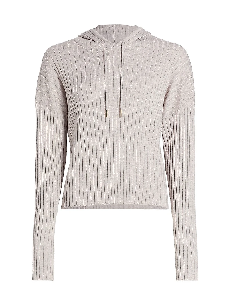 Rib-Knit Crop Hoodie