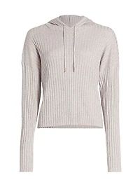 Rib-Knit Crop Hoodie