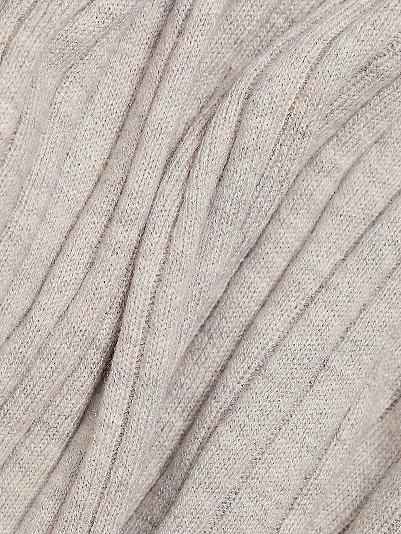 Rib-Knit Crop Hoodie