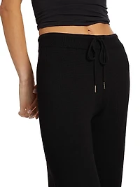 Double-Knit Wide-Leg Drawstring Pants