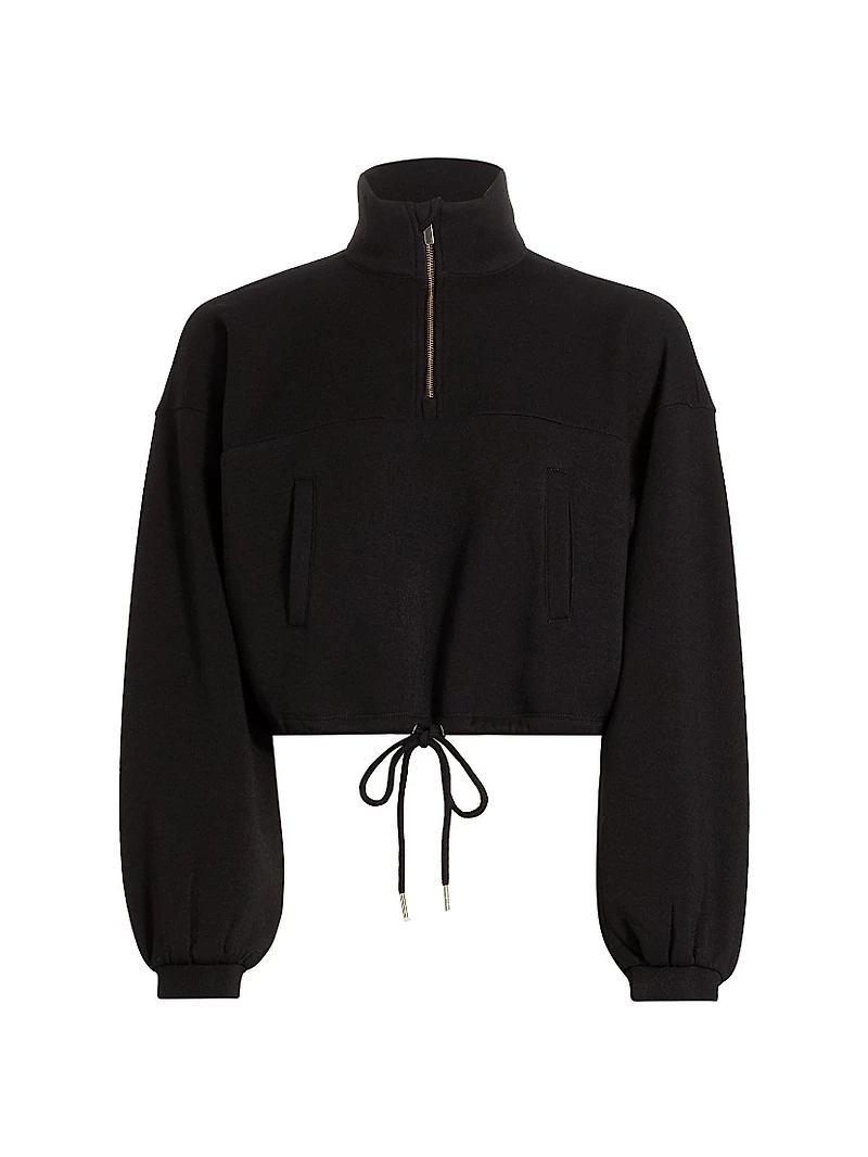 Fleece Cargo Half-Zip Crop Sweater