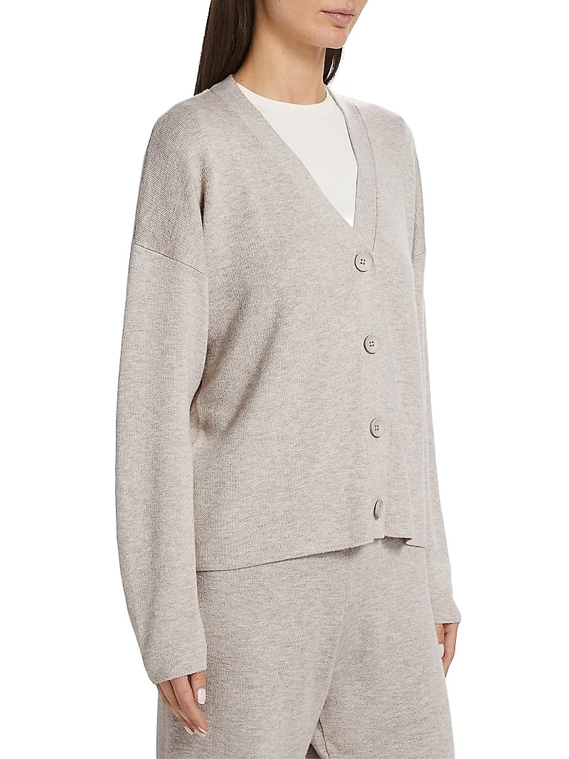 Double-Knit V-Neck Cardigan