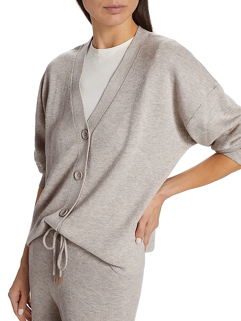 Double-Knit V-Neck Cardigan