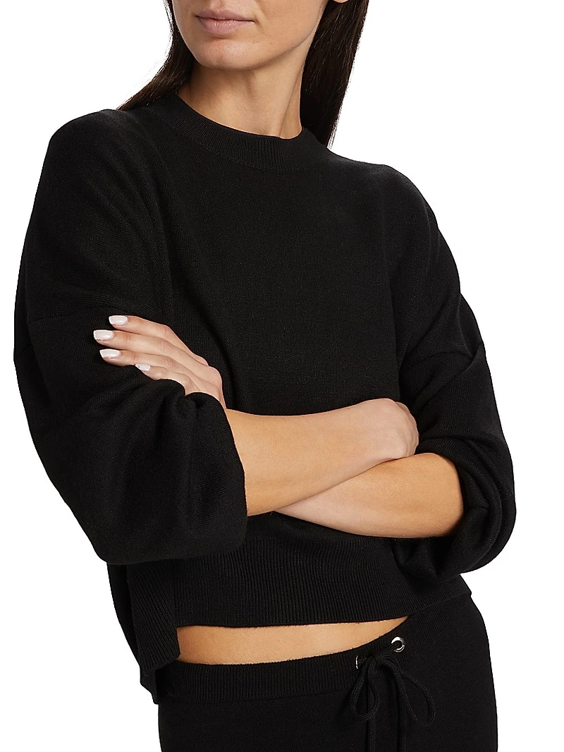 Double-Knit Crop Sweatshirt