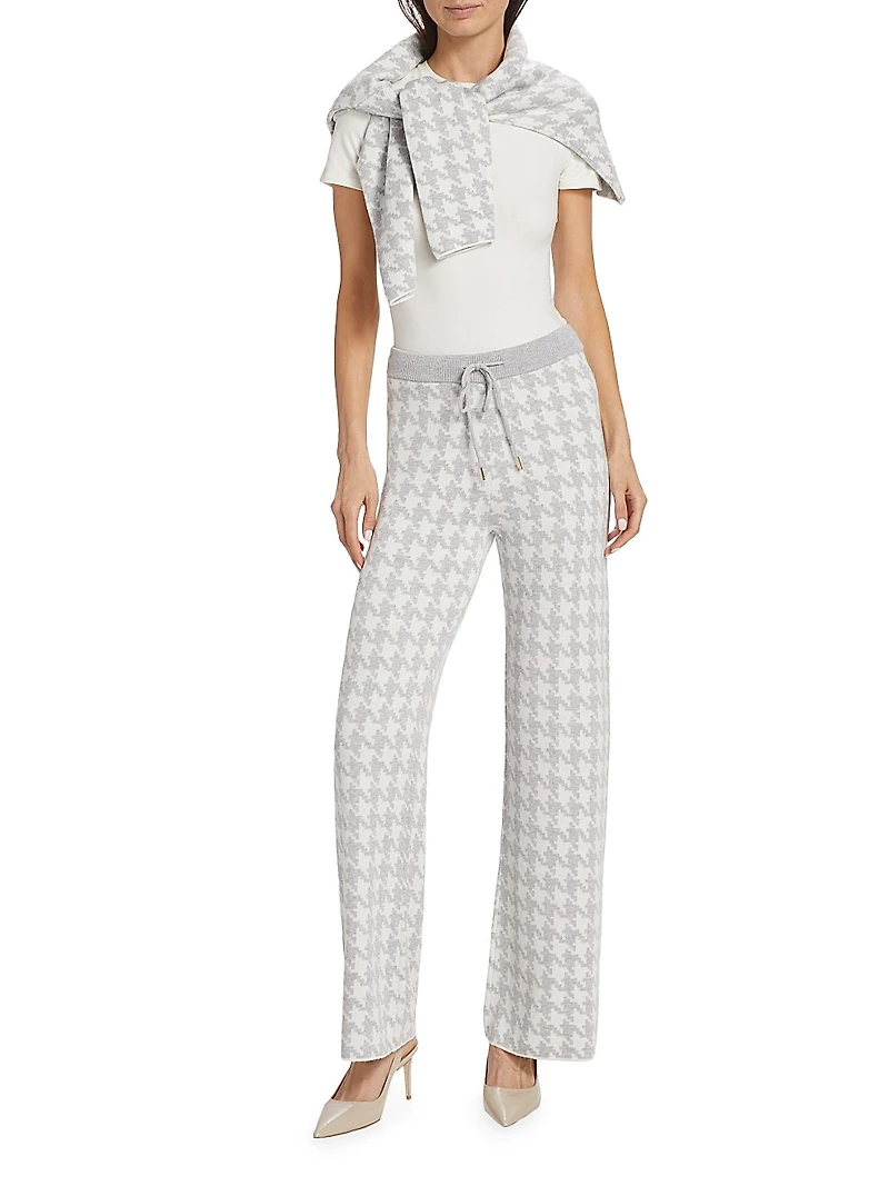 Houndstooth Drawstring Pants