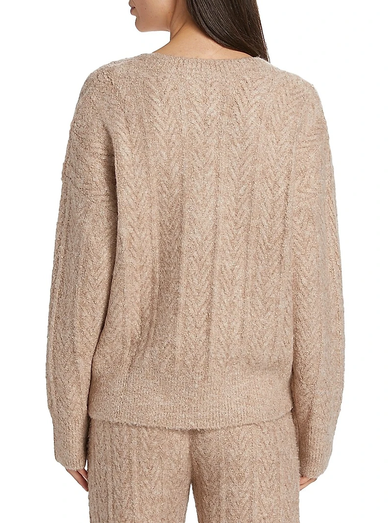 Cable-Knit V-Neck Sweater