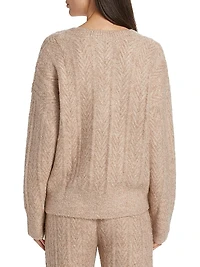 Cable-Knit V-Neck Sweater