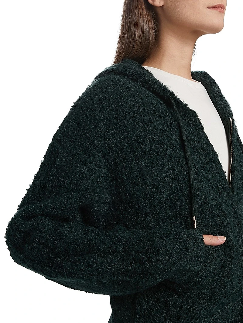 Cable-Knit Zip Hoodie