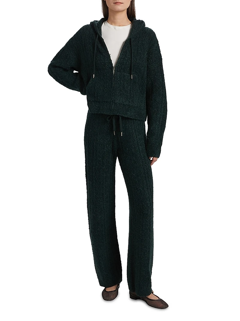 Cable-Knit Zip Hoodie