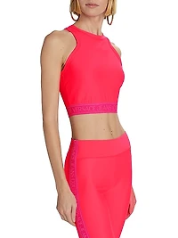 Logo-Detailed Jersey Crop Top