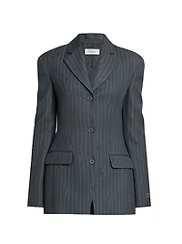 Pinstriped Wool-Blend Jacket