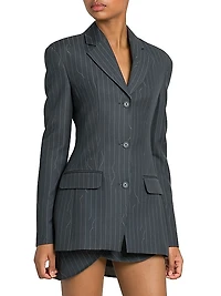 Pinstriped Wool-Blend Jacket