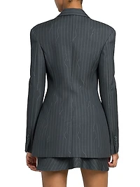 Pinstriped Wool-Blend Jacket