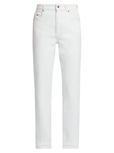Mom-Fit High-Rise Stretch Tapered Jeans