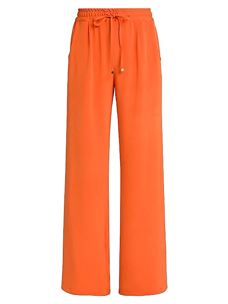 Silk-Blend Drawstring Pants
