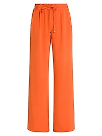 Silk-Blend Drawstring Pants