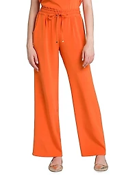 Silk-Blend Drawstring Pants