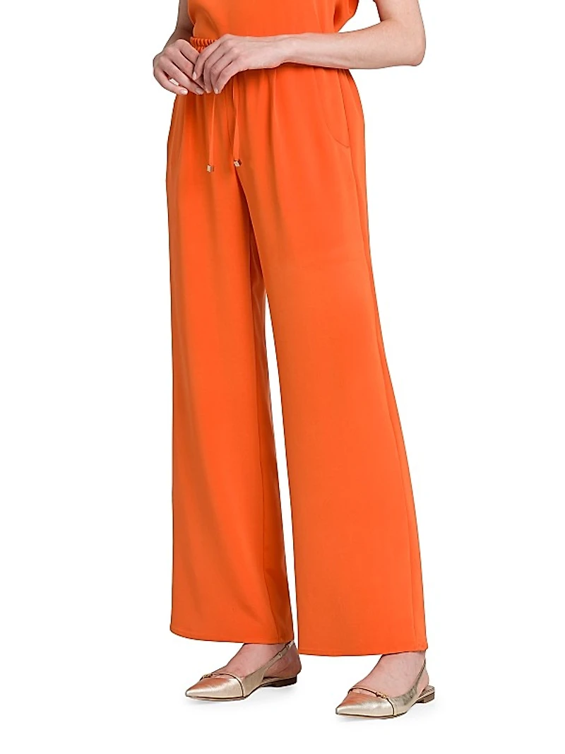 Silk-Blend Drawstring Pants