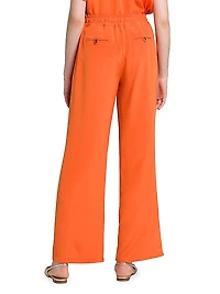 Silk-Blend Drawstring Pants