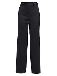 Wide-Leg Wool-Blend Trousers