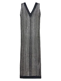 Striped Linen V-Neck Dress