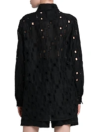 Oversized Eyelet Linen Shirt