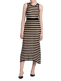 Sleeveless Striped Silk Sweater