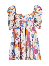 Floral Puff-Sleeve Minidress