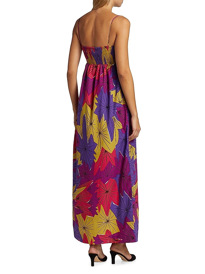 Floral Sweetheart Neck Maxi Dress
