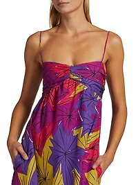 Floral Sweetheart Neck Maxi Dress