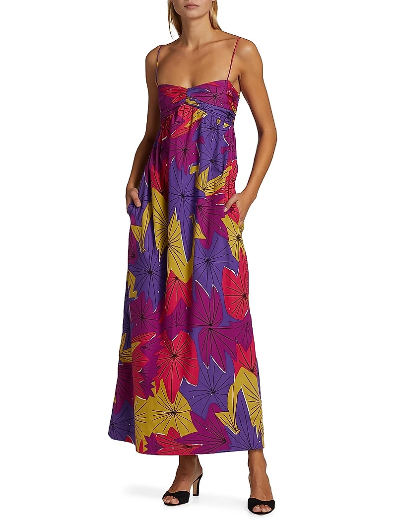Floral Sweetheart Neck Maxi Dress