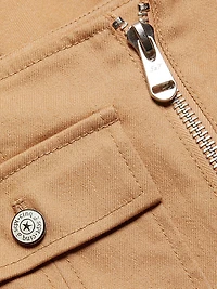 Azure Cotton-Blend Zip Pants