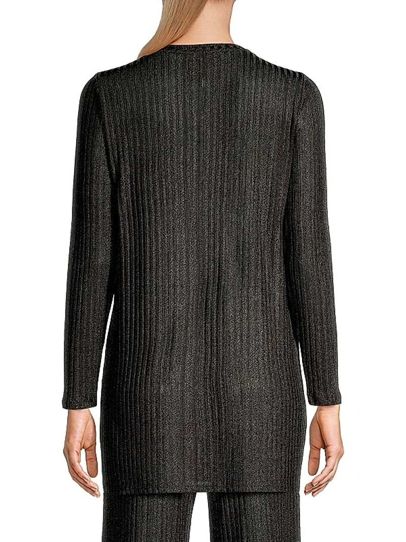 Jenna Metallic Rib-Knit Tunic