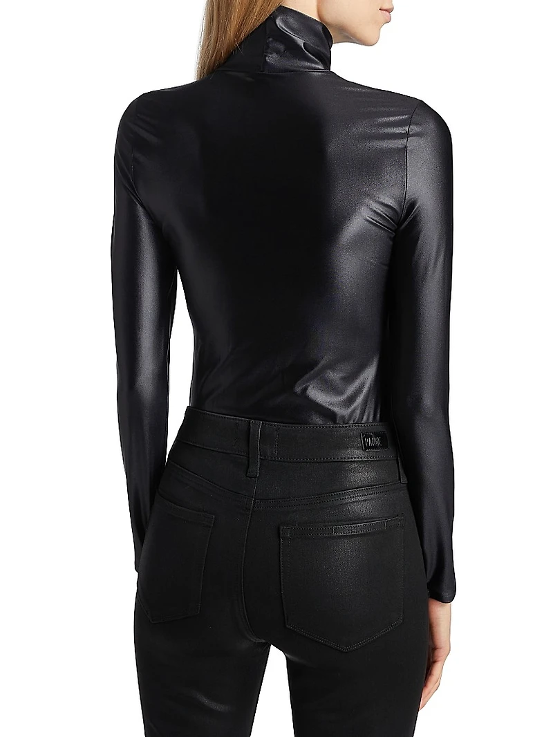 Matte Metallic Turtleneck Bodysuit
