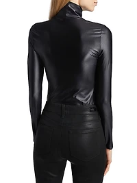 Matte Metallic Turtleneck Bodysuit