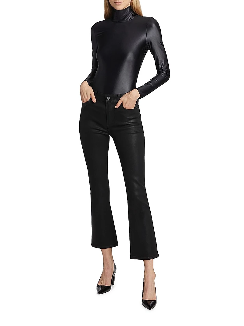 Matte Metallic Turtleneck Bodysuit