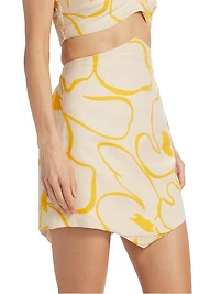 High Point Floral Linen Miniskirt