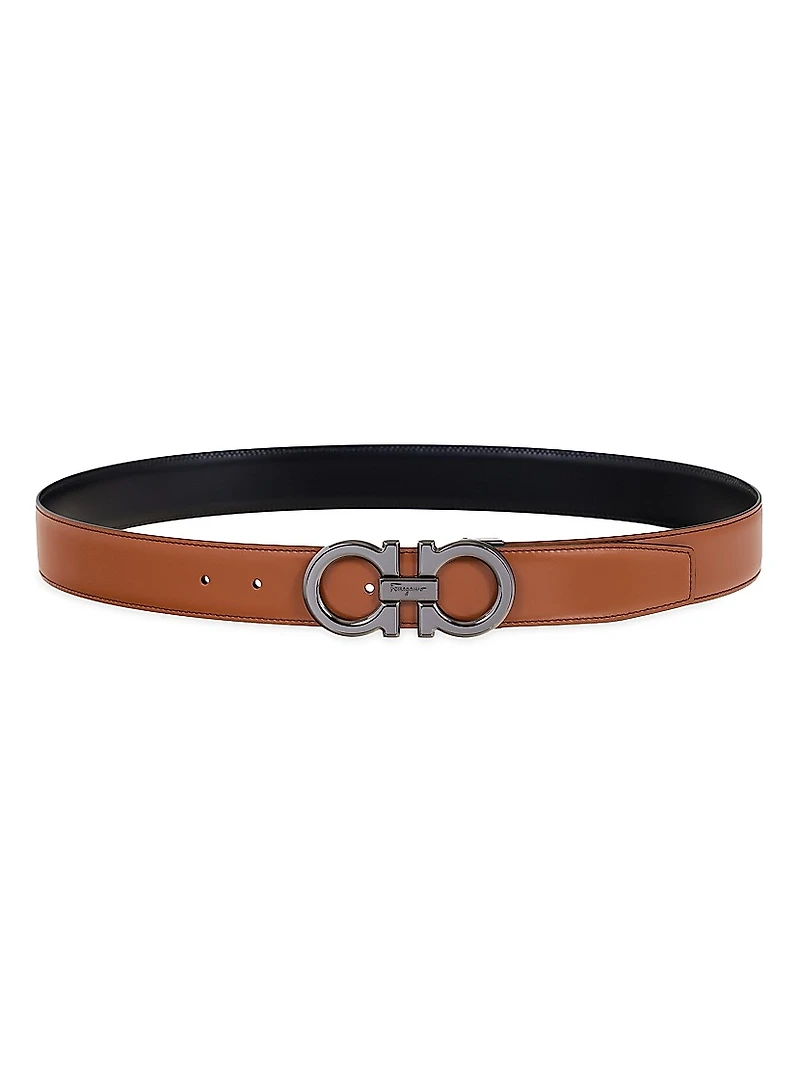 Gancini Cut-to-Size Reversible Leather Belt