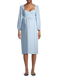 Sophie Long-Sleeve Maternity Midi-Dress