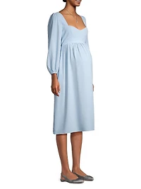 Sophie Long-Sleeve Maternity Midi-Dress