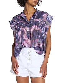 Leaza Tie-Dye Pleated Top