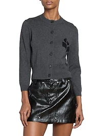 Newton Logo Cotton & Wool-Blend Cardigan