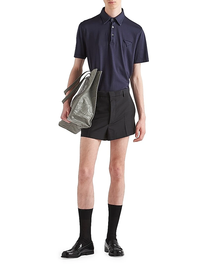 Short-Sleeved Cotton Polo Shirt