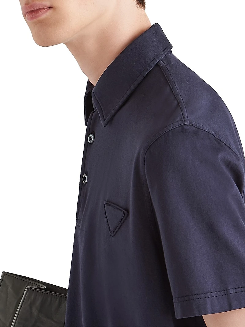 Short-Sleeved Cotton Polo Shirt